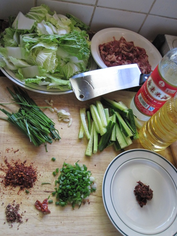 ingredientes para plato de Sichuan