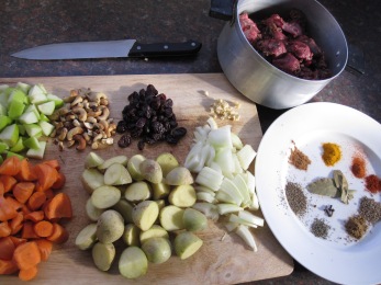 ingredientes para potjie kos en Namibia